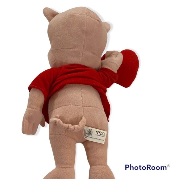 Vintage Porky Pig Plush With Heart By Nanco 12" Luv U Valentine Love - Picture 3 of 3